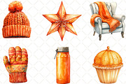 Cozy Tangerine Winter Clipart, an Illustration by Black Bird Studio (Thumbnail 6 of 6)