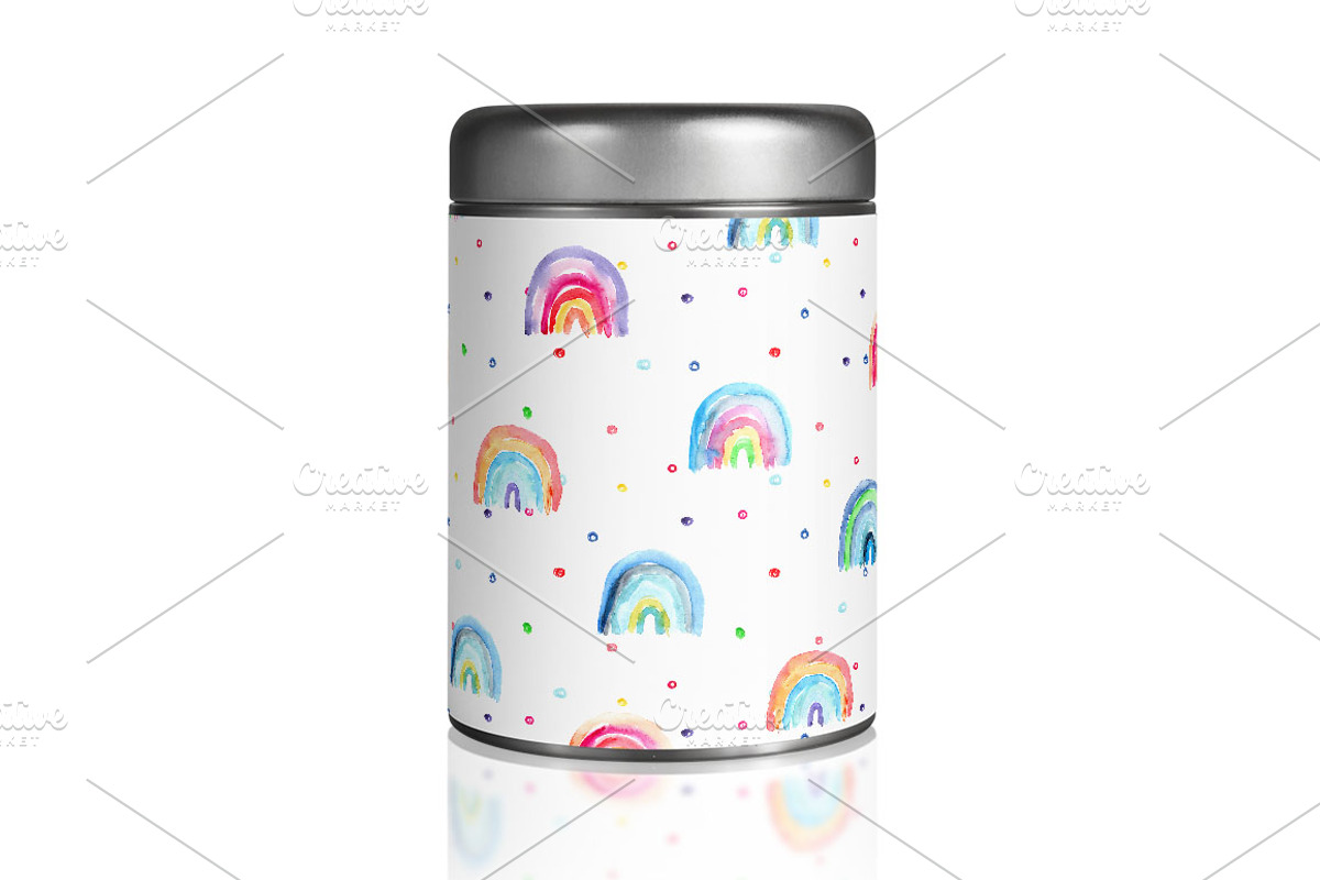 Watercolor rainbow seamless pattern, a Pattern Graphic by Katerina Tova (Photo 3 of 4)