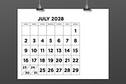 2028 Large Number 8.5x11 Calendar, a Stationery Template by Running With Foxes (Thumbnail 3 of 5)