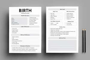 Birth Preferences Plan Template, a Stationery Template by MightyDesign