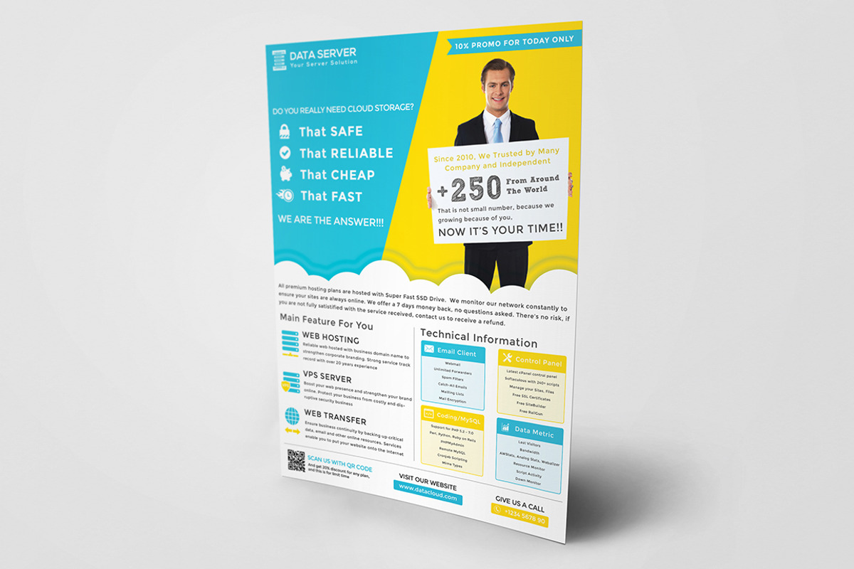 Cloud Hosting Flyer, a Flyer Template by Affantjie Photowork (Photo 2 of 6)