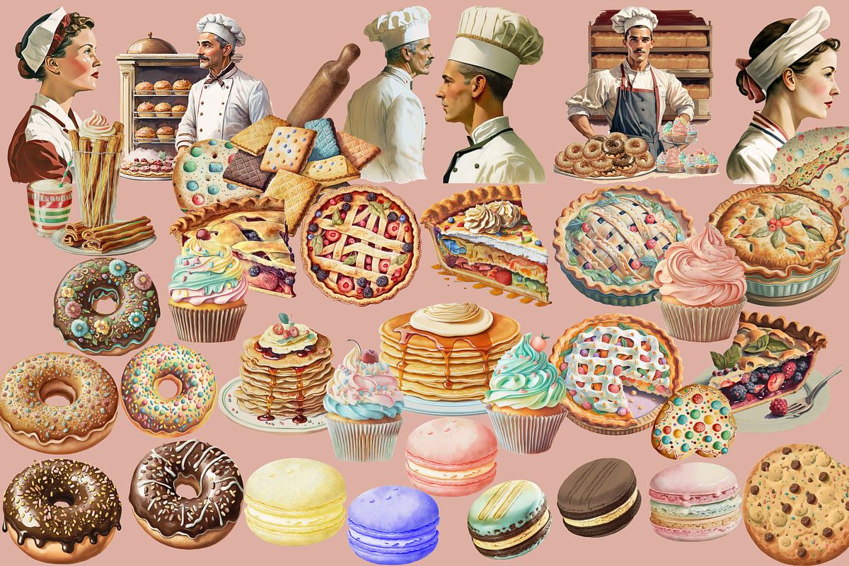 The Bakery- Vintage Mini Collage Kit, a Graphic by Craftsy Crafters (Photo 2 of 6)