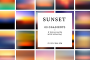 20 sunset gradients + 4 bonus card, a Texture Graphic by Olha Kozachenko (Thumbnail 1 of 6)