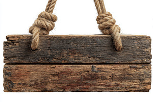 Rustic Wooden Sign Hanging with Rope, a Photo by Pixeness Studio