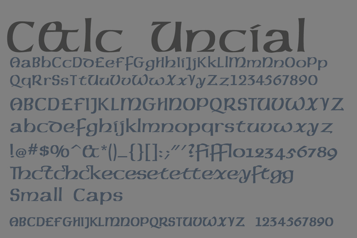 C&lc Uncial: caps & lowercase preview 2