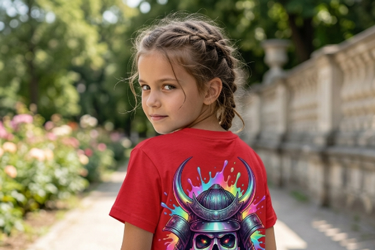 Rainbow Samurai Skull Armor, a Shirt Mockup by Vector Stall (Photo 8 of 15)