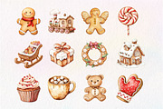 Cute Christmas Gingerbread Clipart, an Illustration by Dream Creation (Thumbnail 4 of 4)