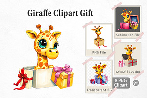 Giraffe Clipart Gift, a Graphic by Artnoy