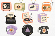 Retro Halloween Clipart Spooky PNG, a Seasonal Illustration by SugarCloudStudioArt (Thumbnail 6 of 6)