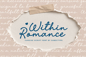 Within Romance - Cursive Script Font