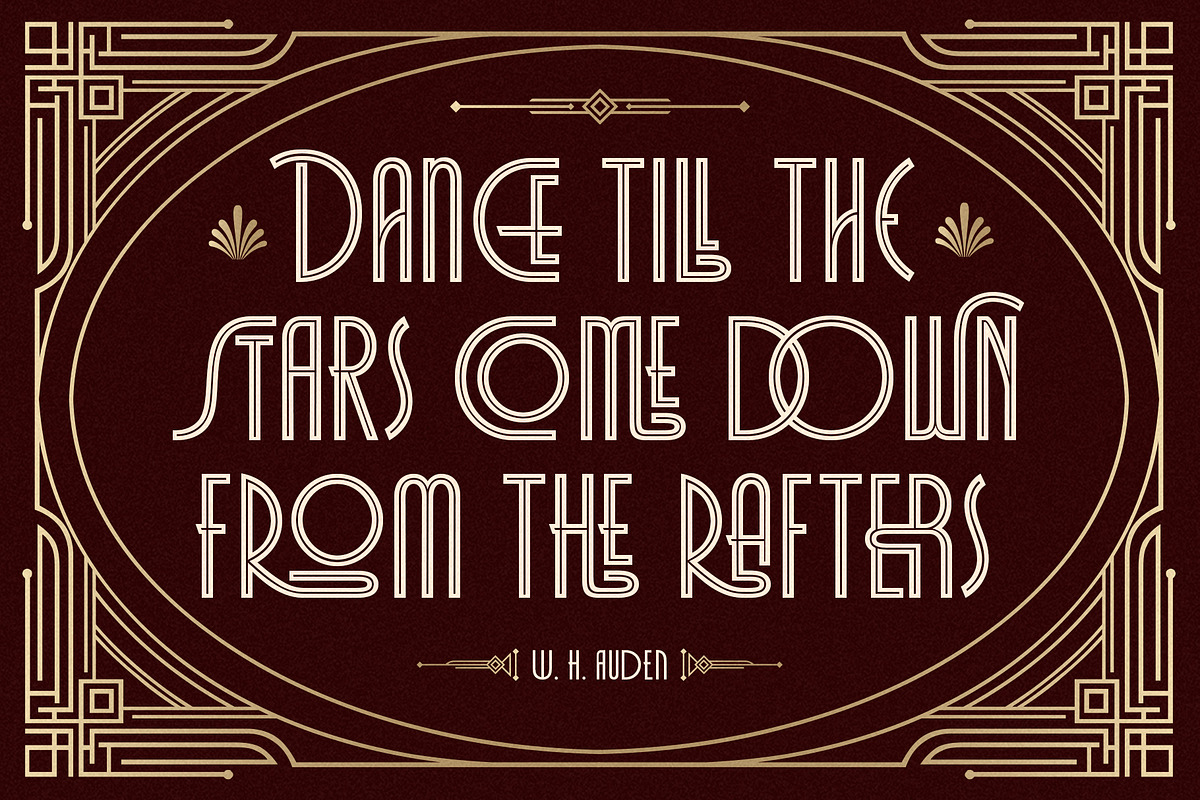 Decomang Art Deco Typeface, a Sans Serif Font by alit design (Photo 4 of 20)