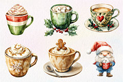 Christmas Coffee Sublimation Clipart, an Illustration by Dream Creation (Thumbnail 2 of 6)