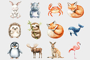 Watercolor Animal Clipart, a Seasonal Illustration by Design Market (Thumbnail 2 of 5)