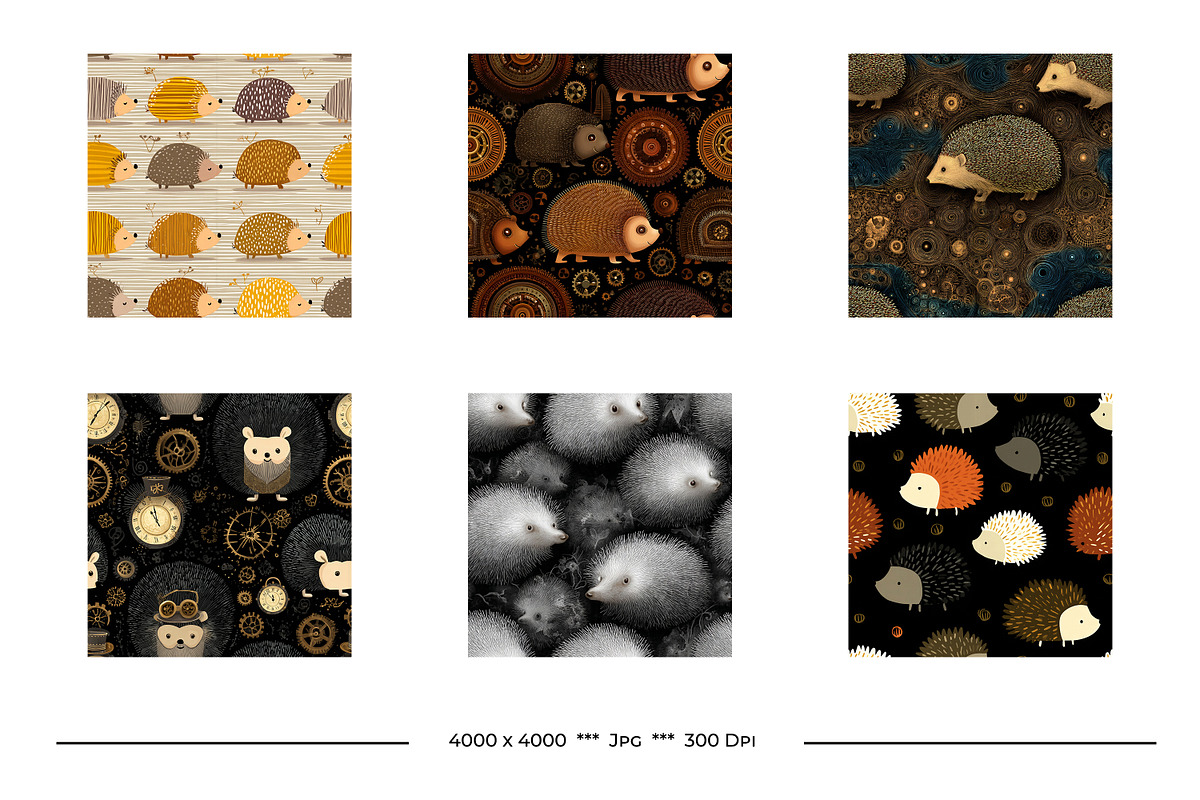Hedgehog Retro Art Style Patterns, a Pattern Graphic by karenfoleyphoto (Photo 9 of 12)