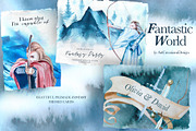 Watercolor Fantastic World Clipart, a Person Illustration by ArtCreationsDesign (Thumbnail 21 of 23)
