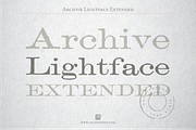 Archive Lightface Extended, a Font by Archive Type Fonts (Thumbnail 1 of 3)