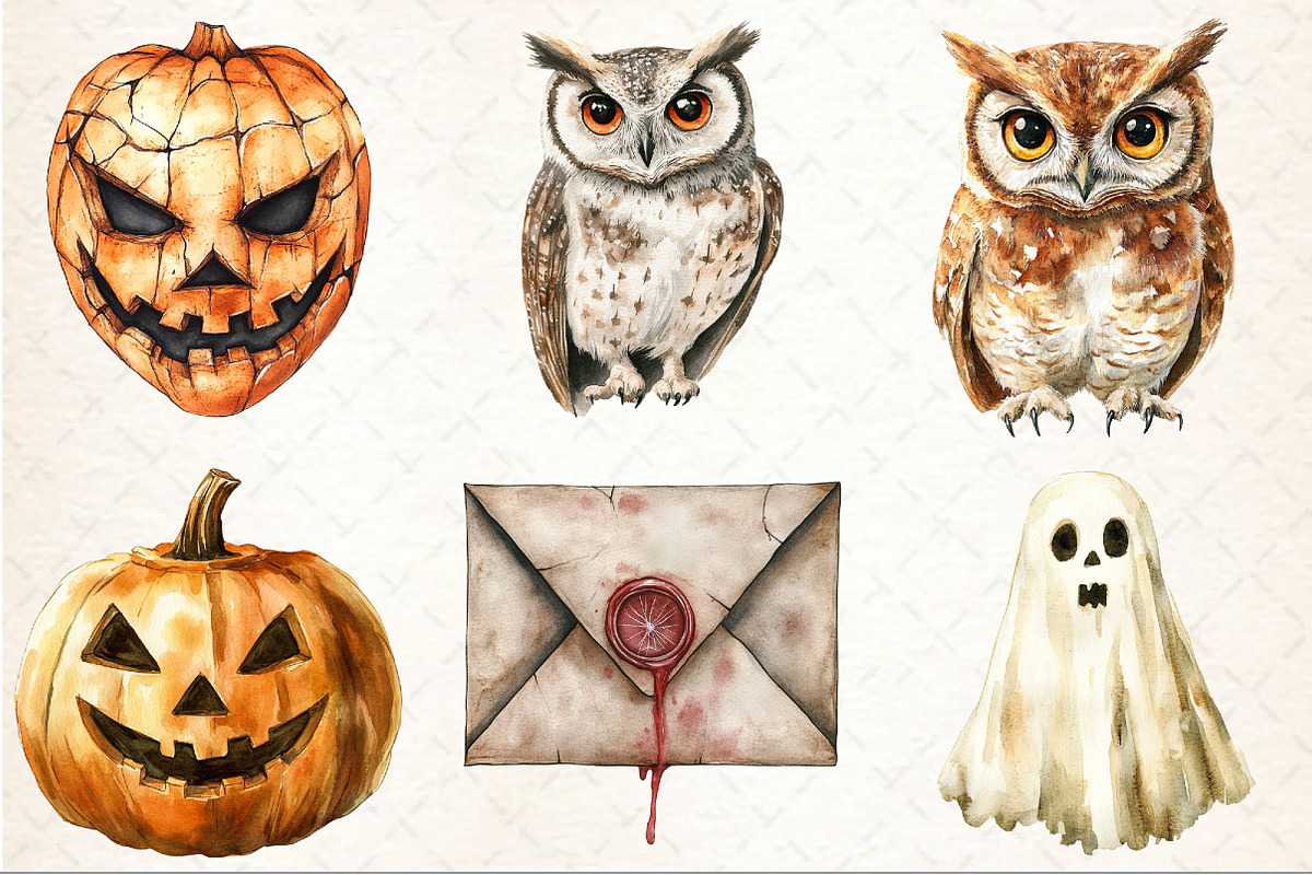 Antique Halloween Clipart, an Illustration by Rose Art (Photo 3 of 7)