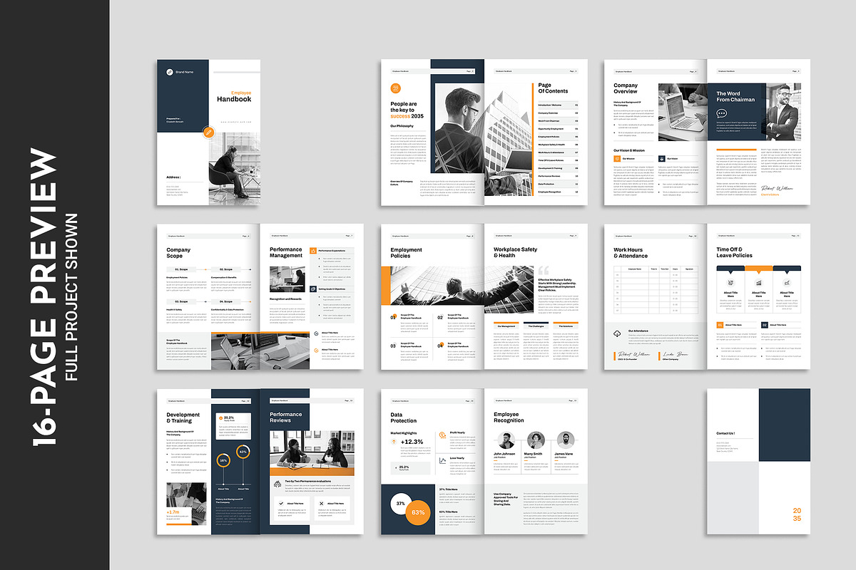 HR Employee Handbook Template, a Brochure Template by Spark_Creative (Photo 12 of 12)