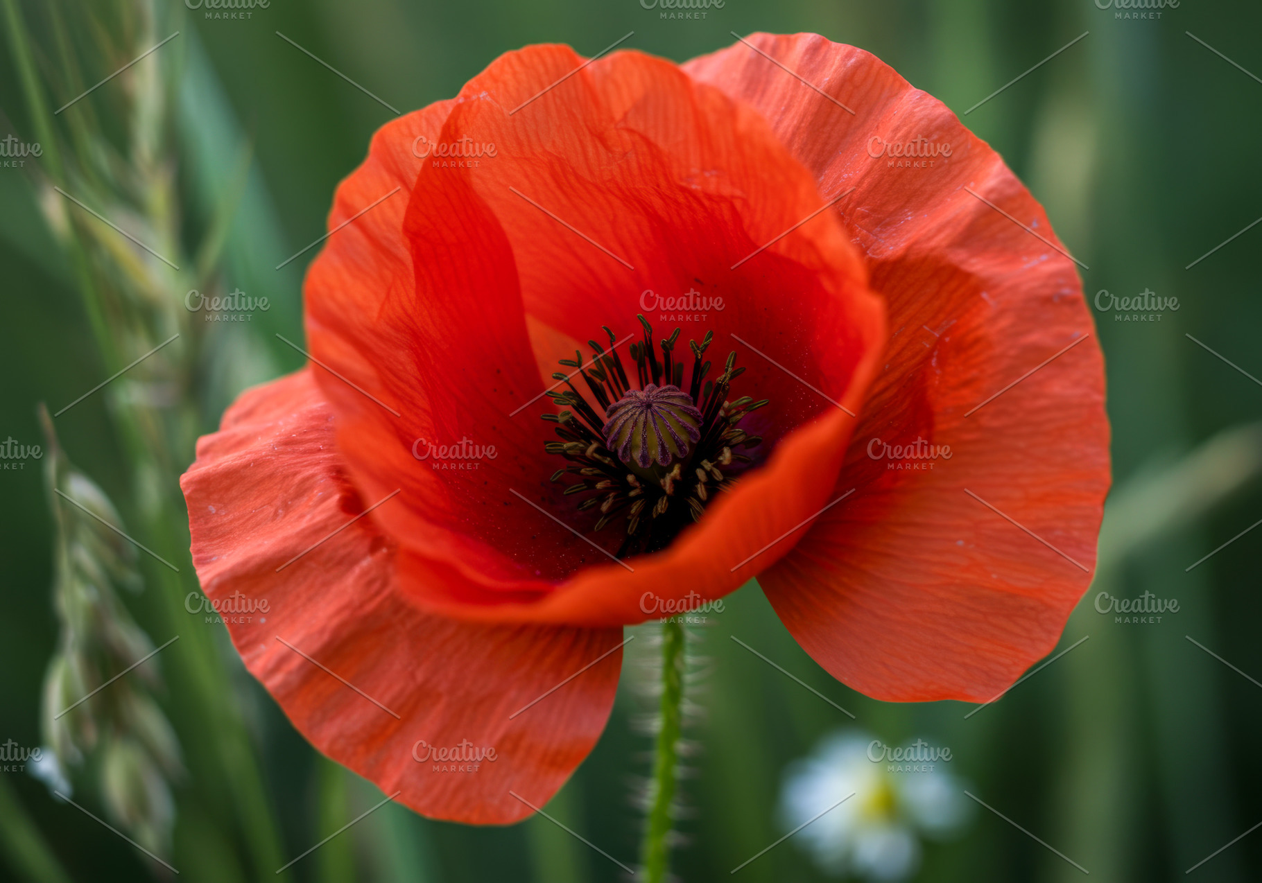 Close-up of a red poppy flower with, a Nature Photo by professorinc