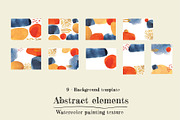 Abstract elements watercolor painted, an Object Graphic by marukopum (Thumbnail 2 of 4)