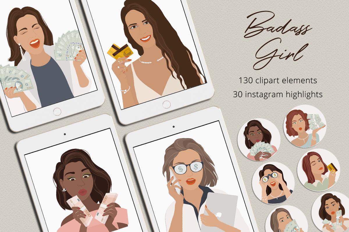 Woman & Money  Part 1 Illustrations, a Finance Illustration by Irena Art (Photo 1 of 8)