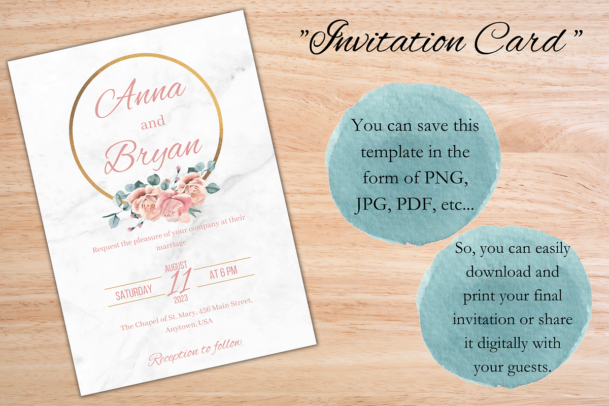 Floral Wedding Invitation Template, an Invitation Template by Talentex Invitations (Photo 2 of 4)