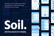 Soil Mobile Flowcharts, a Wireframe Template by Singlayn (Thumbnail 2 of 7)