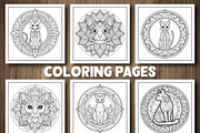 Mandala Cat Coloring Pages, an Animal Illustration by Design Station (Thumbnail 4 of 5)