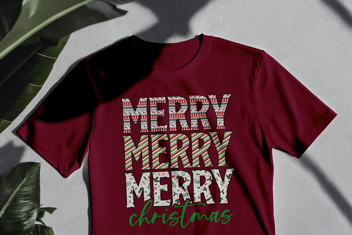 Merry Merry Christmas T-Shirt Design, a Graphic by Vector Portal (Photo 1 of 6)