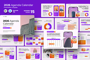 2026 Agenda Calendar - Keynote, a Presentation Template by QR Design Studio