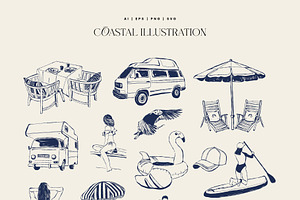 Coastal Life Illustration Kit