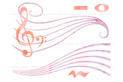 Watercolor musical notes clipart, an Object Illustration by ArtfulStudio (Thumbnail 7 of 8)