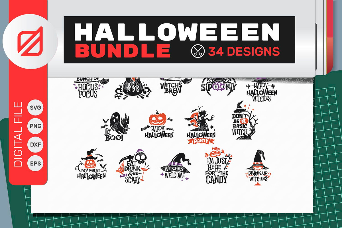 Halloween Quote and Cutting SVG DXF, an Illustration by defarmerdesign (Photo 1 of 5)