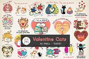 Valentine Cat PNG Bundle, a Graphic by GlitterCraft (Thumbnail 1 of 101)