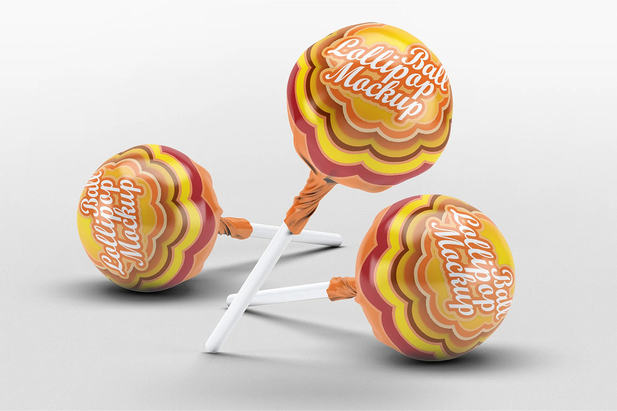 Ball Lollipop Candy Mock-Up, a Product Mockup by DesignRushMarket (Photo 6 of 7)