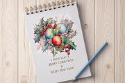 Christmas Holly and Baubles, a Decorative Illustration by Vasmila (Thumbnail 7 of 7)