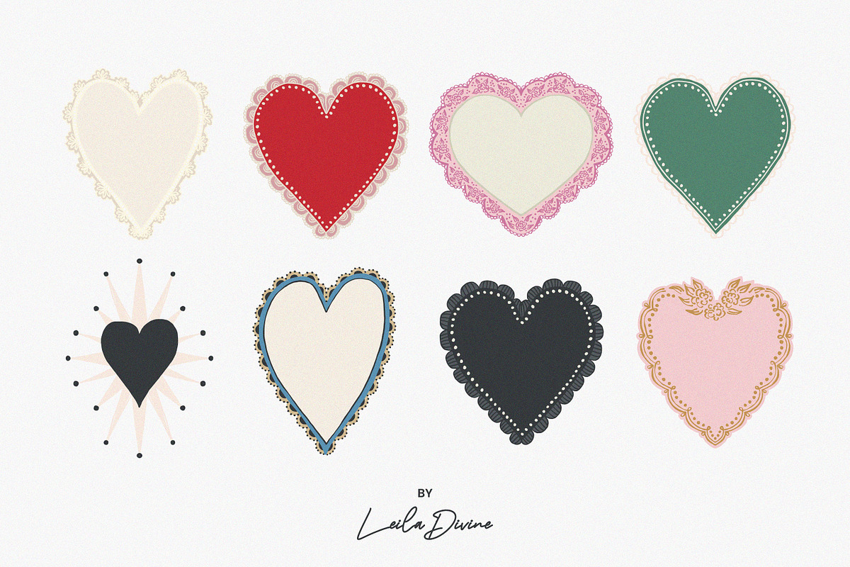 Love Lace Frames - Hand Drawn Set, an Object Graphic by Leila Divine (Photo 7 of 12)
