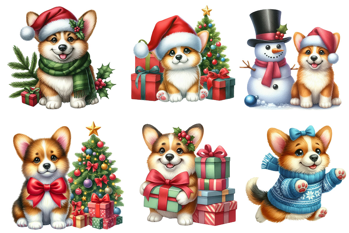 Christmas Dog clipart, an Illustration by Designworld (Photo 2 of 5)