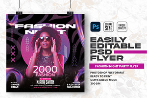 Fashion Night Party Flyer Design, a Flyer Template by Shajib Shikder