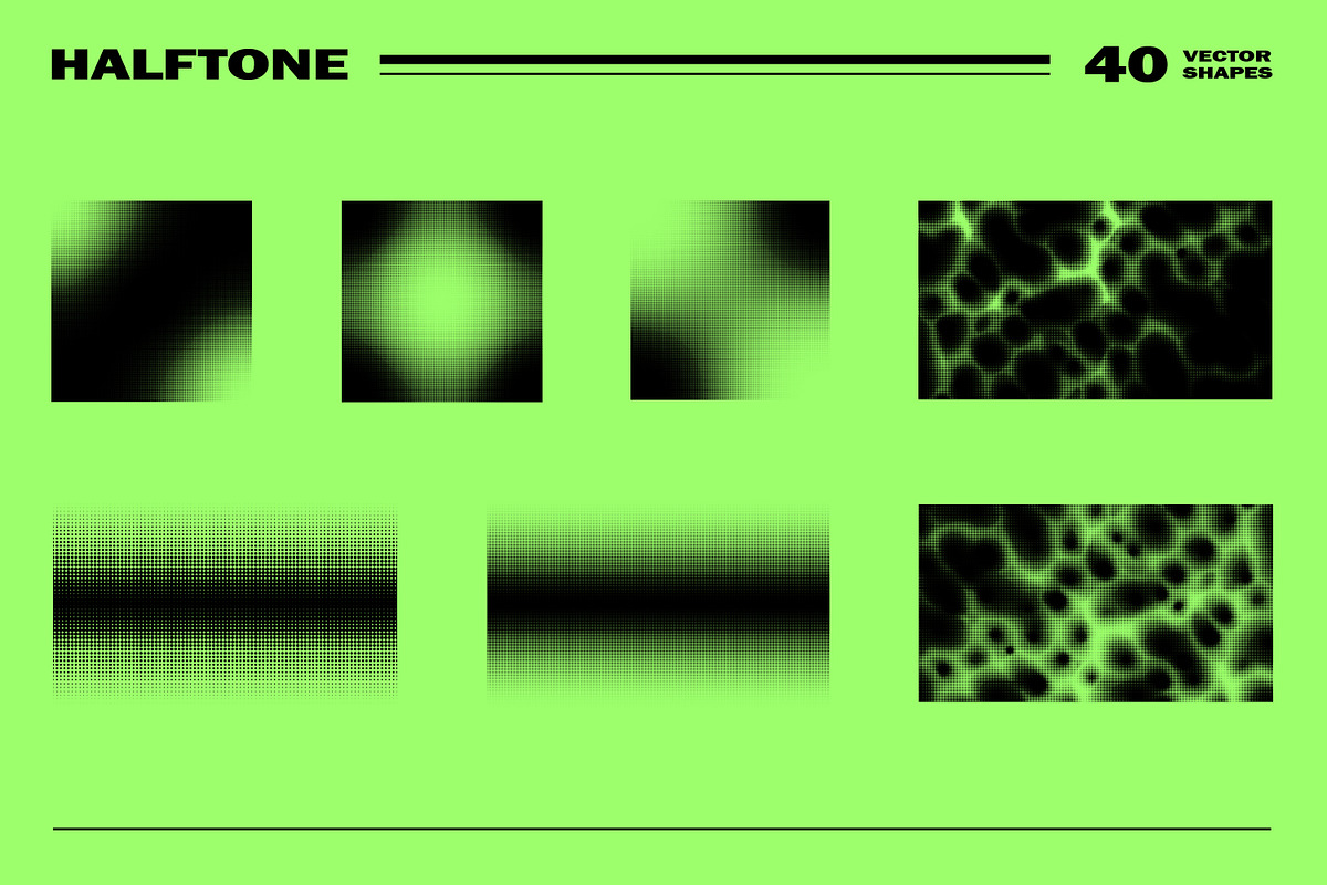 40 Halftone Vector Shapes, an Object Graphic by Pykhtik Design Shop (Photo 6 of 6)