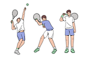 Tennis Player Illustration Pack, an Object Graphic by Sinando Studio (Thumbnail 3 of 5)