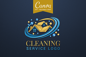 Modern Cleaning Service Logo Canva, a Branding & Logo Template by Arslan