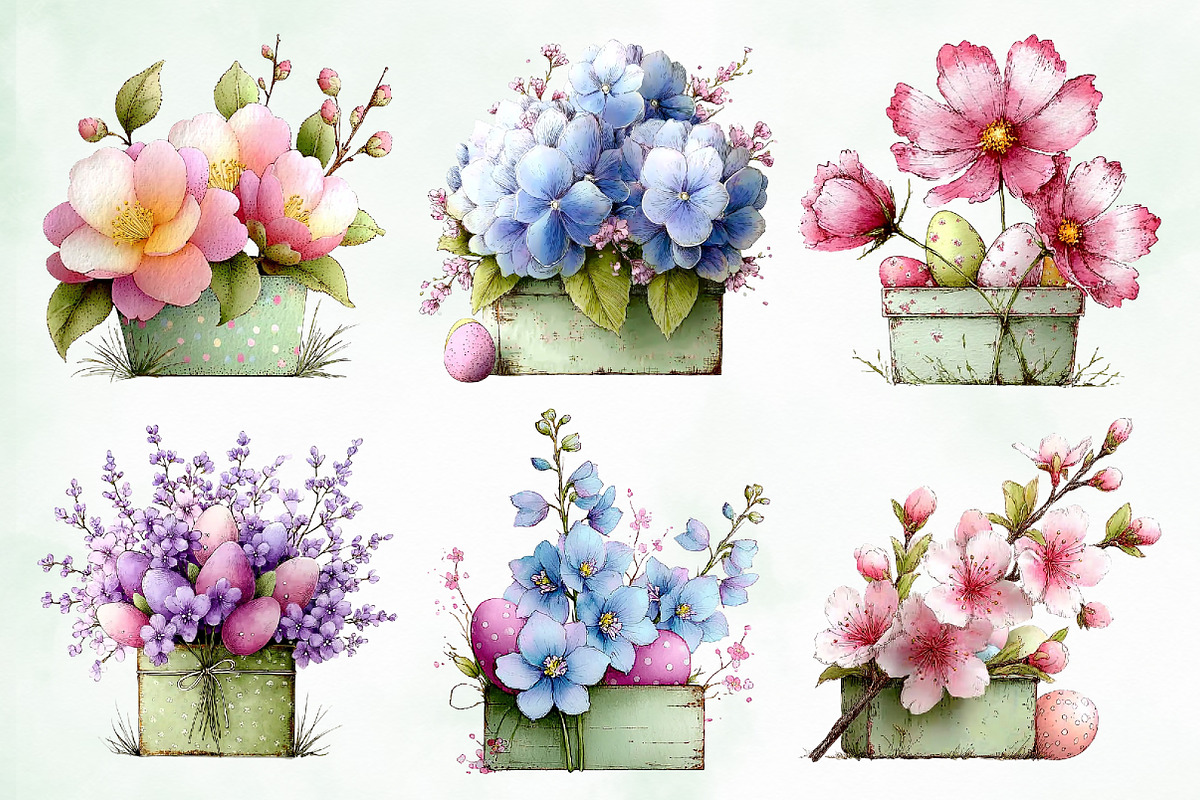 Whimsical Summer Flowers Png Clipart, an Illustration by Creative Art (Photo 4 of 8)