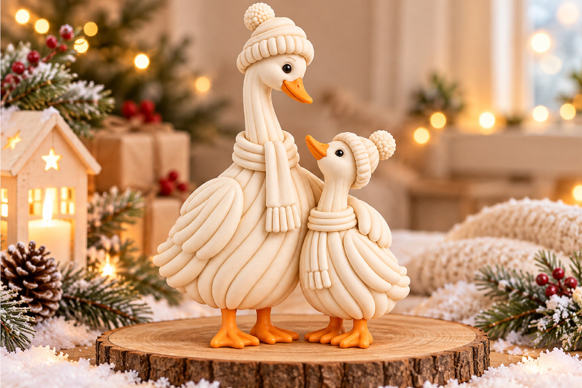 Winter Goose Family 3D STL, a Scene 3D Model by Layerology (Photo 3 of 3)