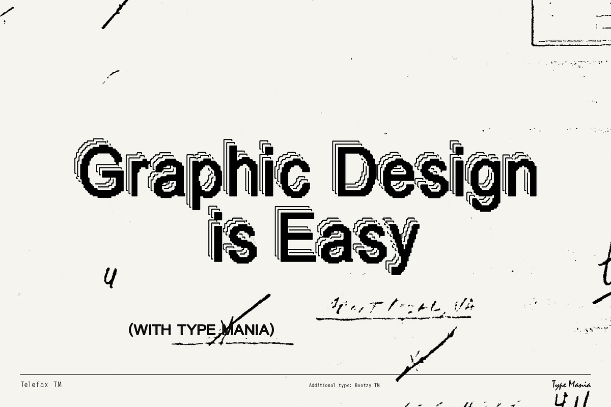 Telefax TM – Eroded Fax Typeface, a Sans Serif Font by Type Mania (Photo 9 of 9)