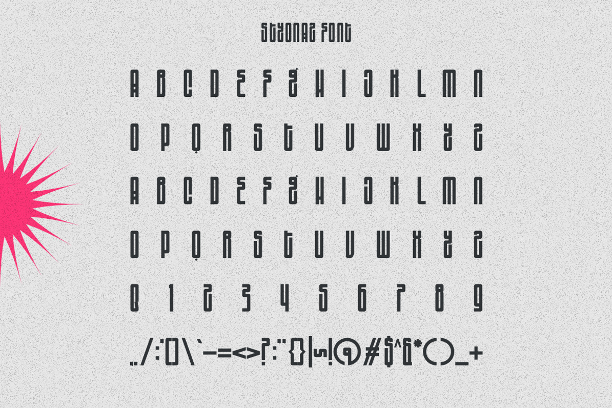 Styonaz - Futuristic Techno Font, a Sans Serif Font by Iqsiart Studio (Photo 5 of 6)