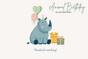 Cute Animal Birthday Vector Set, an Animal Illustration by Universe Mary (Thumbnail 8 of 8)
