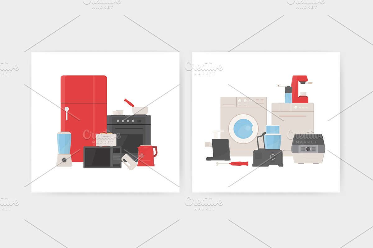 Kitchen appliances set, pattern, a Food Illustration by Good Studio (Photo 4 of 5)