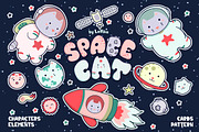 Space Cat - cute characters, a Decorative Illustration by LaVika (Thumbnail 1 of 9)