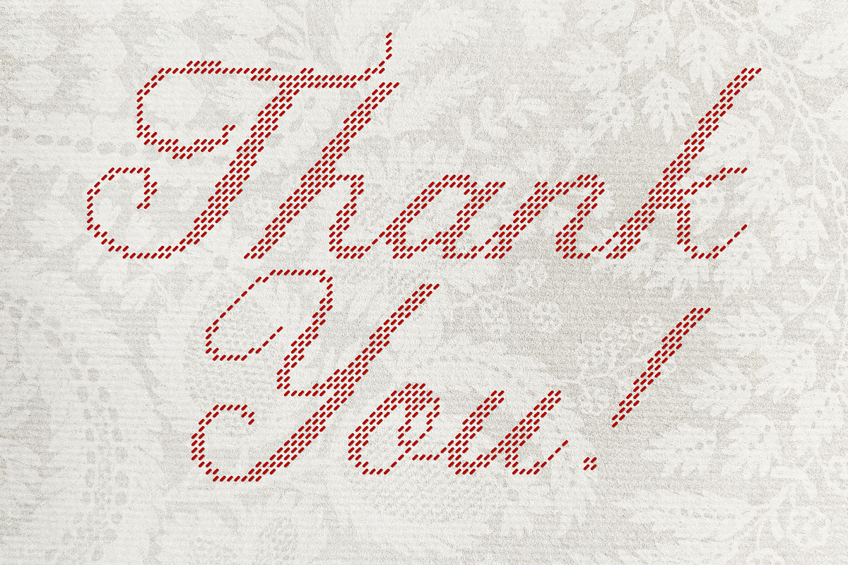 Lace House Stitched Embroidery Font, a Script Font by AnMark (Photo 11 of 11)